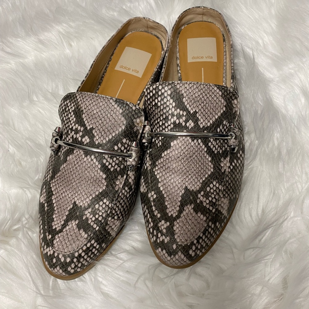 Womens faux snakeskin mules Dolce Vita